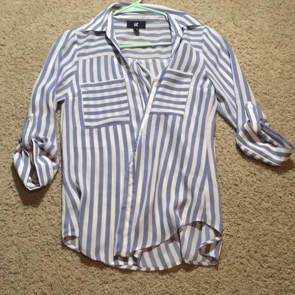 striped button down